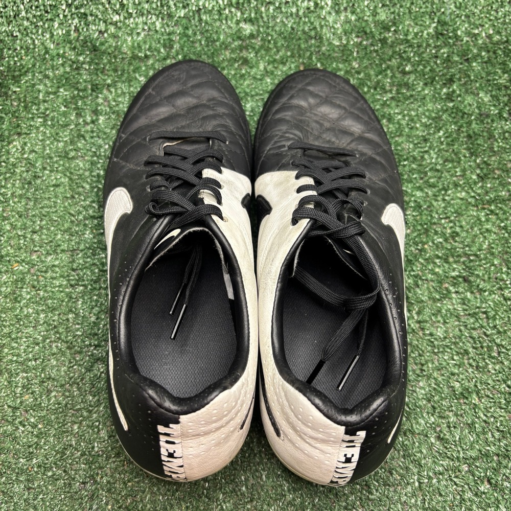 Nike Tiempo Legend V Leather Firm Ground Panda Soccer Cleat Black White Mens 8.5 - Picture 5 of 12